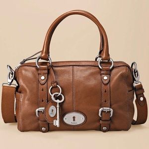 Fossil brown Maddox leather satchel